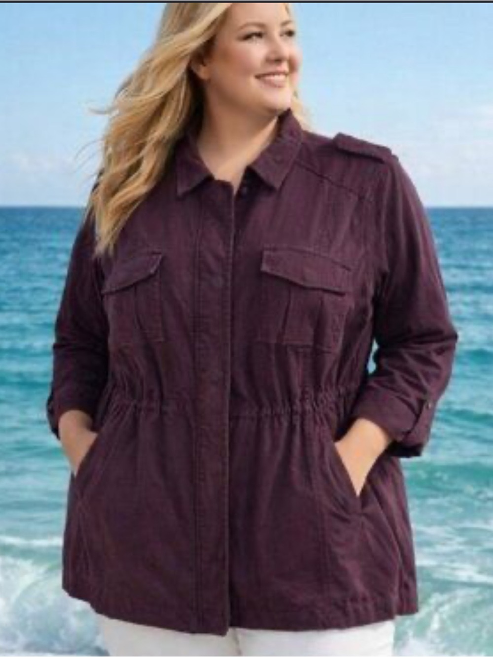 Torrid Burgundy Utility Jacket